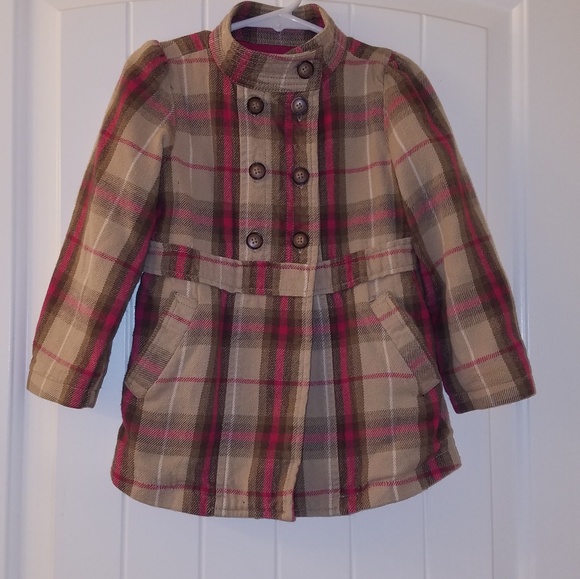 Old Navy Jackets & Coats Toddler Girls Lightweight Plaid Peacoat